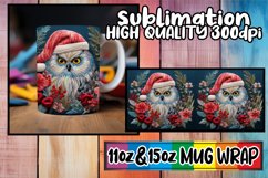 Festive Owl Wrap 11oz 15oz Mug Christmas Embroidered Product Image 1