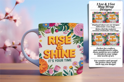 Bold 15oz Mug Wrap Png Design , Flower Quote Product Image 1