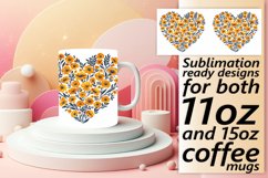 Spring Heart Flower Mug Wrap Design Product Image 1