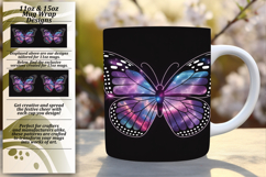 Gorgeous 15oz Mug Wrap Png Design , Butterfly Product Image 1