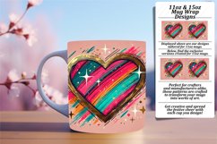 Stunning 15oz Mug Wrap Png Template , Heart Product Image 1