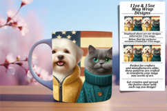 EXQUISITE 11oz Mug Wrap PNG Template , Dog and cat Product Image 1