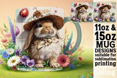 Colorful 3D Easter Bunny Mug Sublimation 11oz Product Image 1