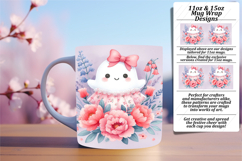 SLEEK PNG Mug Wrap Design 11oz , Cute Ghost Product Image 1