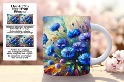 Luxurious 11oz Mug Wrap Png Design , Flowers Product Image 1