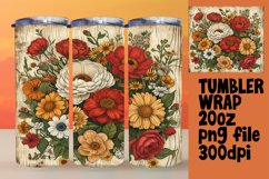 Retro Floral Pattern Sublimation Wrap - 20oz Magic Product Image 1