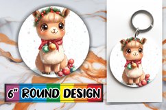 Unique Round Design Keychain Template , Xmas Product Image 1