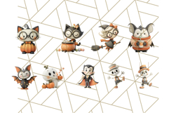 Retro Halloween Clipart Vintage PNG Graphics, 50s Holiday Product Image 7