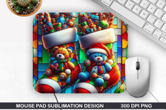 Christmas Sock Mouse Pad Sublimation,Christmas Mouse Pad PNG Product Image 1