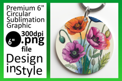 Trendy Circle Design Sublimation Artwork , Flowers Product Image 1