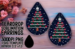 Cute Teardrop Earrings Sublimation PNG , Holiday Product Image 1