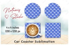 8 Puffy Mermaid Scales Designs. Coaster Sublimation Template Product Image 12