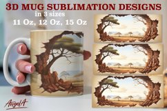 3d travel mug sublimation designs / landscape savannah png Product Image 1