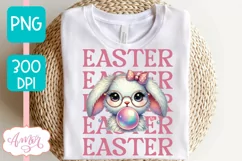 Cute Easter sublimation PNG, Coquette bunny PNG design Product Image 2