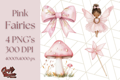 Pastel Pink Fairy Garden Clipart, Enchanted Cottagecore Png Product Image 1