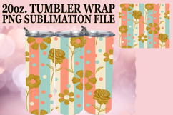 Joyful Hearts 20oz tumbler wrap, Gold Flower Product Image 1