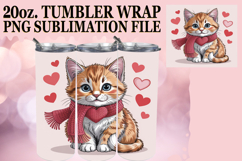 JOYFUL SIPS 20oz TUMBLER WRAP, Cat Valentin's Day Product Image 1