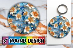 Summer Blossom Glitz Round Design Delight Keychain PNG Product Image 1