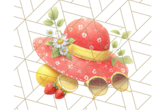 Strawberry Red Lemon Yellow Summer Clipart PNG, Summer Icons Product Image 3