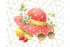 Strawberry Red Lemon Yellow Summer Clipart PNG, Summer Icons Product Image 3