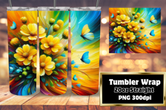 EYE-CATCHING 20oz Sublimation Tumbler , Flowers Product Image 1