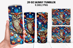 Owls Skinny Tumbler 20oz Wrap Design,4th of july Tumbler PNG Product Image 1