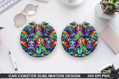 Car Coaster Sublimation| Halloween Coaster PNG Design Product Image 1