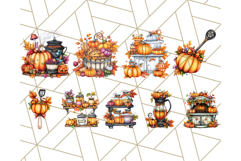 Fall Cottagecore Kitchen Clipart, Cozy Autumn Kitchen PNG Product Image 7