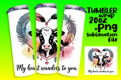 CHIC 20oz Tumbler Template for DIY , Cute Cow Product Image 1