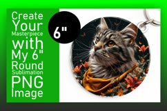 Joyful Cat Craze Sublimation Circle Design Keychain Product Image 1