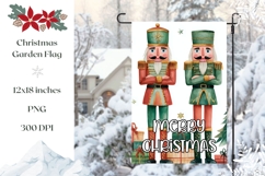 Merry Christmas Garden Flag, Christmas Nutcracker Flag Product Image 1