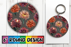 Cheerful Round Car Coaster, Flower Pattern Product Image 1