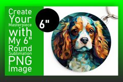 Colorful Dog Painting Round Design Abstract Art Product Image 1