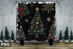 Christmas Tree Square Sublimation Slate Design Product Image 1
