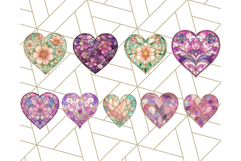 Stained Glass Heart PNG Clipart in Pastel and Bright Colors Product Image 7