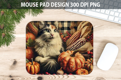 Cat Mouse pad Sublimation - Thanksgiving PNG Design Product Image 1