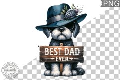 Best Dad Ever Sublimation - Father's Day Dog Clipart PNG Product Image 1