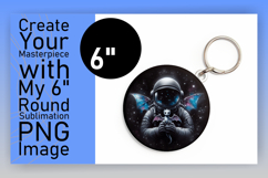 Charming Round Design Keychain Artwork , Astronaut Product Image 1