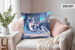 Winter Christmas Wonderland PNG Pillow, Winter Pillow Design Product Image 1