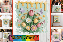 Fun TOTE BAG Gift Ideas, 3D Flowers Product Image 1