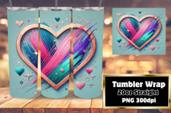 Sublimation Ready 20oz Tumbler , Heart Product Image 1