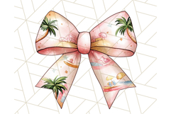 Watercolor Summer Bow Clipart PNG, Coquette Bright Bow Png Product Image 3