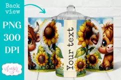 Cute highland cow sippy cup sublimation PNG, Kids tumbler Product Image 2