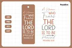 Christian Bookmark Saying SVG | A Woman Who Fears the Lord Product Image 3