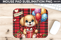 Watercolor Dog Mouse Pad Sublimation - Valentines PNG Design Product Image 1