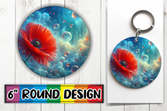 Enchanted Car Coaster Circle PNG, 3D Flower Product Image 1