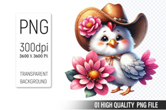 Cute Chicken, Animal Sublimation Clipart PNG Product Image 1