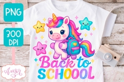 Cute back to school shirt PNG, Teacher sublimation unicorn Product Image 1
