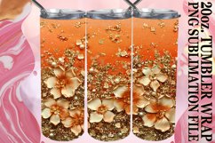 Sparkling Floral Leopard Tumbler Graphic: Sublimation - 20oz Product Image 1