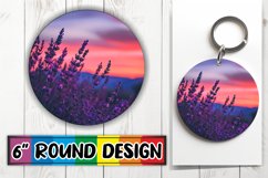 Vibrant Retro Floral Keychain &amp; Coaster Compilation Product Image 1